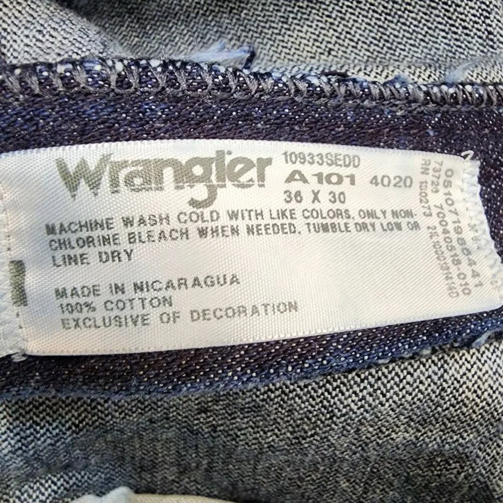 Wrangler Cowboy Cut Silver Edition Slim Fit Jeans 36x30 10933SEDD Dark Denim